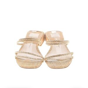 Dolce Vita Haize Block Heel Women's Tan Sandals Strappy Woven Size 8